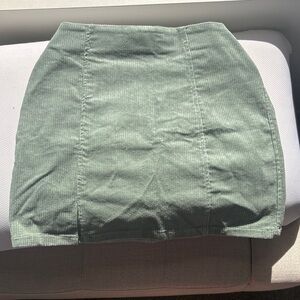 Green Corduroy Mini Skirt